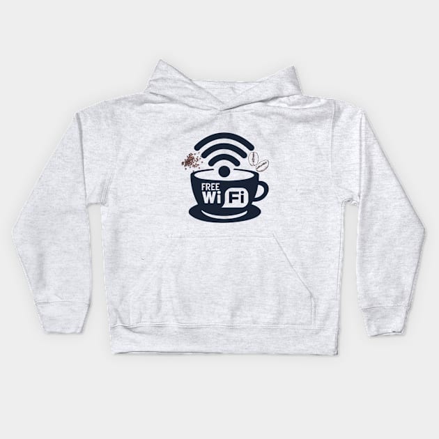 Sticker for business free wifi Kids Hoodie by semlali55